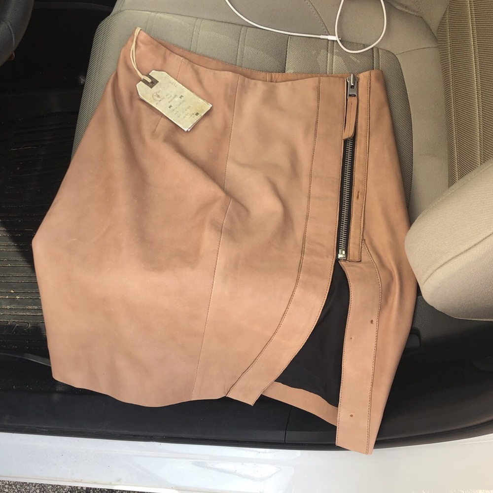 All saints leather skirt